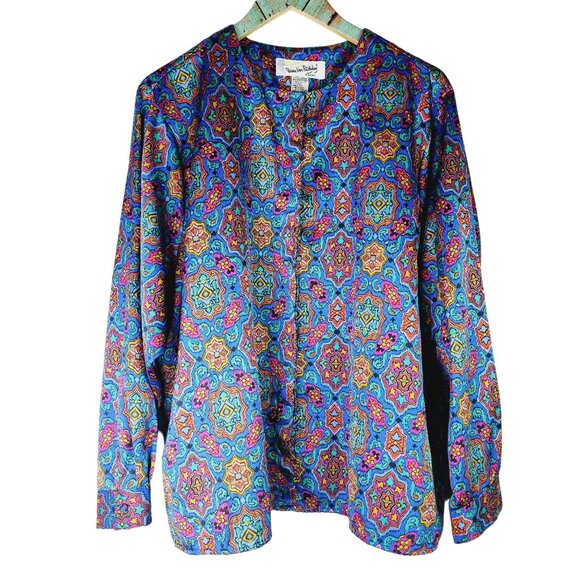 Diane Von Furstenberg Tops - Vintage Diane Von Furstenberg Stainglass Window Silky Blouse Top Sz 40